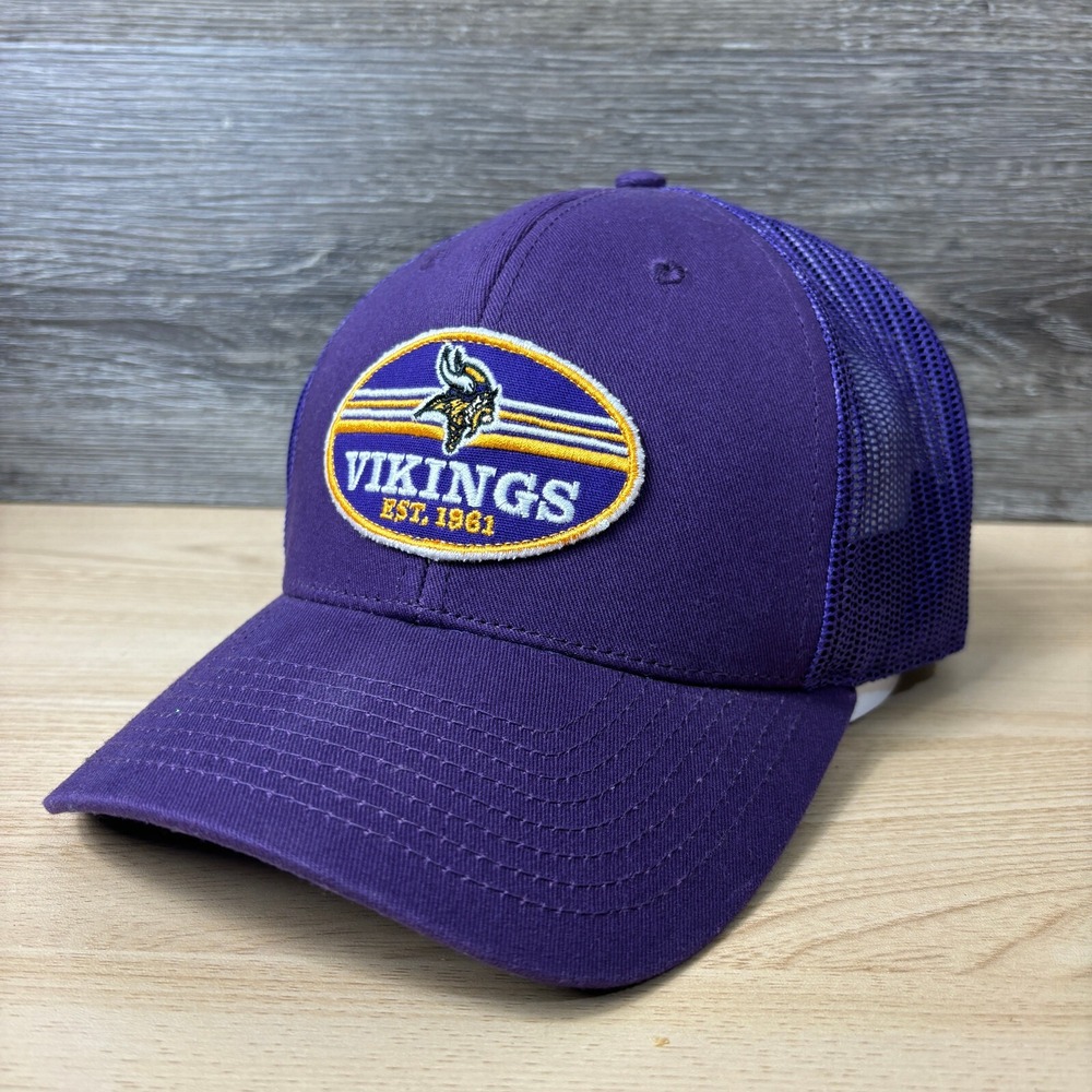 Minnesota Vikings Hat Cap Snapback Purple Logo Patch NFL Football